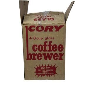 Vintage Cory Vacuum Coffee Brewer DKG-S 4-8 Cup W/Filter Rod Original Box NEW